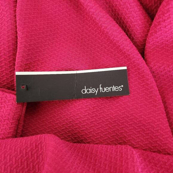 DAISY FUENTES Fuchsia Textured Shift Dress Size S - Picture 9 of 11